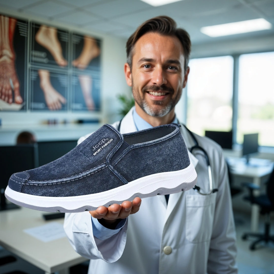 OrtoDay UrbanStep - Ortopædiske sko til mænd - Slip-on - Canvas-design