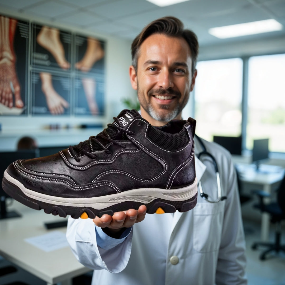 OrtoDay MotionX - Vandresko til mænd lavet af vandtæt PU-læder